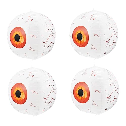 Warmhm 10St Halloween-Aluminiumfolienkugel Creme Ballons Aufblasgerät Blase halloween luftballons halloween ballons Haunted House Augapfel Ballon Halloween Augapfel Ballon rot von Warmhm