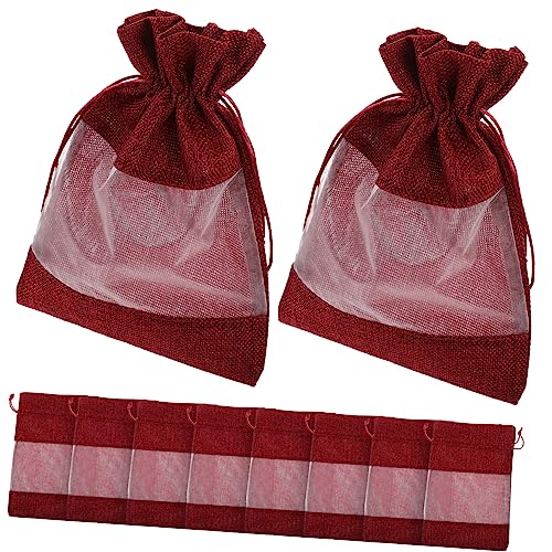 Warmhm 10st Schmuckbeutel Kleine Geschenktüten Party-geschenktüten Partytüten Leckerlibeutel Geschenktüten Für Partys Transparente Geschenktüten Jutebeutel Goodie-bag Sackleinen Leinen- von Warmhm