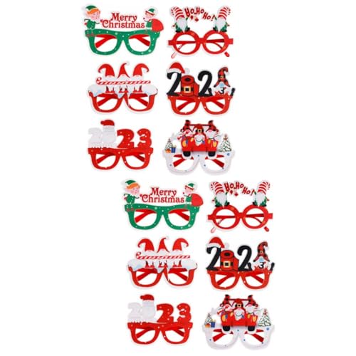 Warmhm 12 Stk 2023 Weihnachtsbrille kinderferngläser faschingsbrille Weihnachtsstrumpffüller lustige weihnachtsbrille weihnachtsdeko lustige brille Gläser für die Weihnachtsfeier von Warmhm