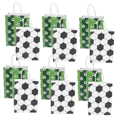 Warmhm 12 Stück Fußball-Party-Geschenktüte Tasche Fußball-Goodie-Bags aus Papier Jersey Füllstoffe Beute geschenkverpackung papiertüten Geschenkbehälter Sport-Goodie-Bags Kraftpapier von Warmhm