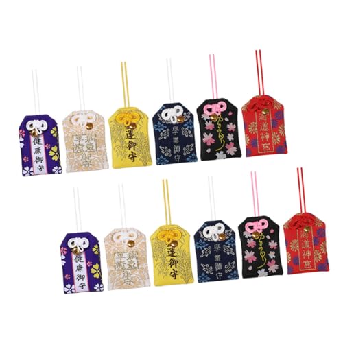 Warmhm 12st Glückstüte Charme-verzierung Jk Exquisite Japanische Omamori Schlüsselanhänger Süß Japanisches Dekorationen Dekoration Japanische Schlüsselanhänger Shui Stoff von Warmhm