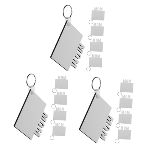 Warmhm 15 Stk Schlüsselanhänger Zum Muttertag Handarbeit Schlüsselanhänger Schlüsselanhänger-rohlinge Tragbarer Schlüsselanhänger Leerer Schlüsselanhänger Leere Schlüsselanhänger Mdf von Warmhm