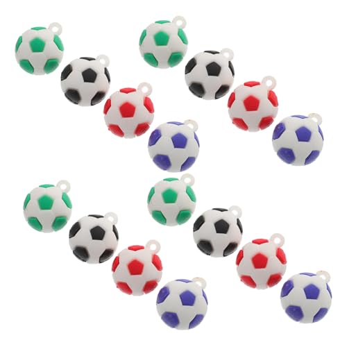 Warmhm 16St Fußball-Anhänger Blattanhänger für Armbänder Mini-Fußball Mesh-Dekoration Mesh-Seidenband Fußball Anhänger Fußball Charms Perlen für Sportbälle Sportperlen PVC-Weichkleber von Warmhm