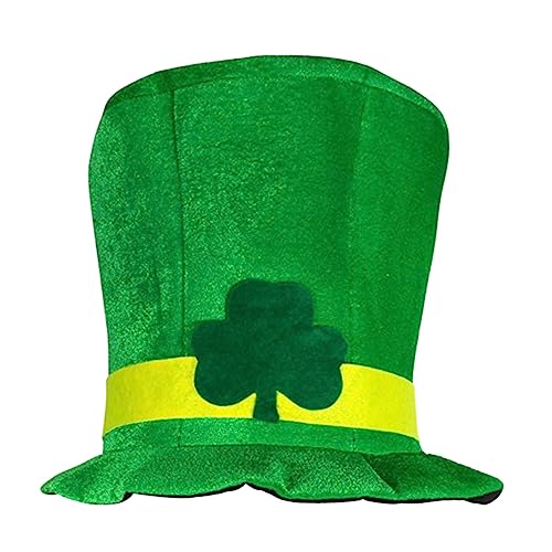 Warmhm 1Stk Kleeblatt-Samt-Hut outdoorsessel photo props St Patrick's Day hat st patrick s day dekorationen Kobold-Zylinder Mini-Hut grüner Partyhut Hut für st. Patricks Tag Stoff Green von Warmhm