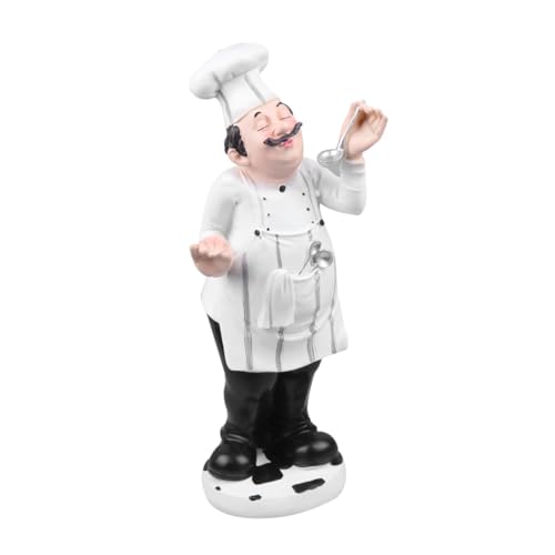 Warmhm 1stk Küchenchef Ornament Chef Tischdekoration Kochskulptur Keramik Deko Für Küche Koch Figuren Gross Dekofigur Kuchen Willkommen Koch Statue Dekoration Koch Figur 3D Bäcker Anzahl von Warmhm