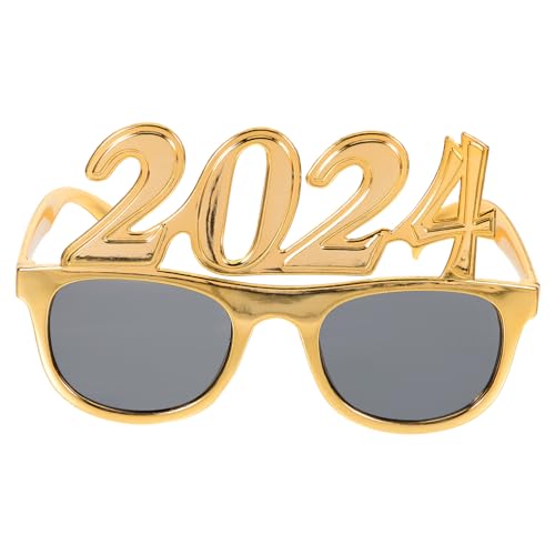 Warmhm 2 Paar Jahreskonferenz Von Digital Eye Trendige Sonnenbrille Frohes Neues Jahr Brille Vorabend Partyzubehör Farbige Brille Lustige Sonnenbrille Bunte Sonnenbrille Golden Plastik von Warmhm