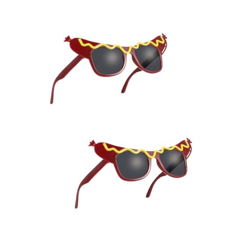 Warmhm 2 Pcs Lustige Sonnenbrille Hot Dog Form Brille Für Frauen Mann Maskerade Kostümzubehör Eyewears Für Geburtstag Halloween Party Dekorationen von Warmhm