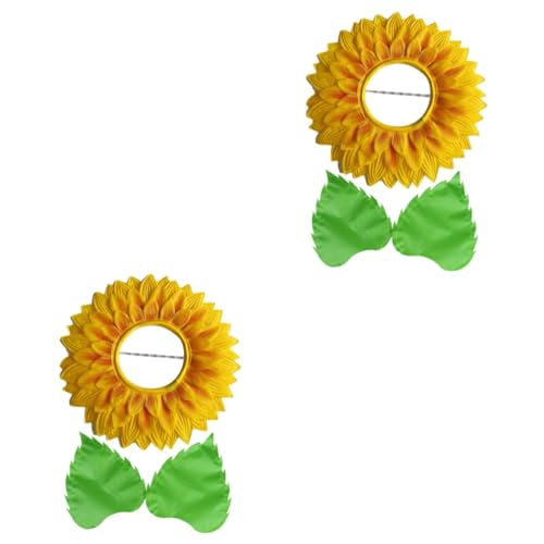 Warmhm 2 Sets Sonnenkopfschmuck Das Outfit Kleidung Tiara Bekleidung Kopfbedeckung Kostüm Sonnenblumen Partygeschenke Sonnenblumen Kopfschmuck Lustiger Sonnenblumen Kopfschmuck von Warmhm