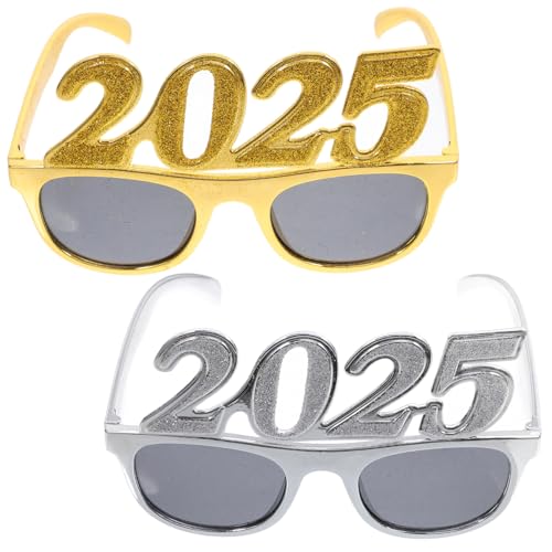 Warmhm 2 Stück Digitale Brille Partyzubehör Silvesterbrille Neujahr Kostümzubehör Partybrille Dekorationen Frohes Neues Jahr Brille Zahlenbrille Foto Requisiten Partybrille von Warmhm