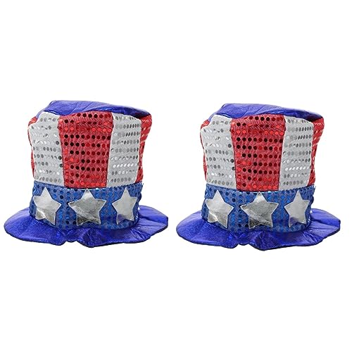 Warmhm 2 Stück Patriotischer Partyhut Hoher Glitzerhut für Unabhängigkeitstag Mottoparty Nationalfeiertag Festival Dekoration Warmhm 2 Stück Patriotischer Partyhut Hoher Glitzerhut für Unabhängigkeitstag Mottoparty Nationalfeiertag Festival Dekoration von Warmhm