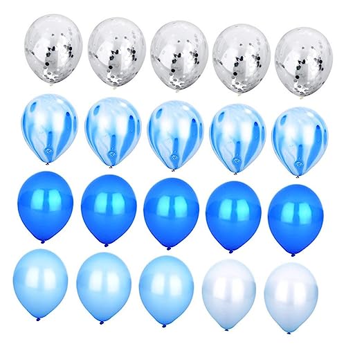 Warmhm 20 Stück Set Latexballon Winter Partyballons Partydekorationen Konfetti Gefüllte Luftballons Konfettidekorationen Glitzerballons Hochzeit Paillettenballon Paillettenballons Blaue von Warmhm