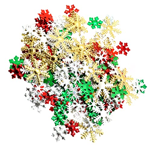 Warmhm 200st Weihnachtsdekoration Schneeflocken Weihnachtliche Tischstreusel Weihnachtsläufer Weihnachtliche Tischdekoration -dekorationen Weihnachtskuchen Konfetti Krippendekor Vlies von Warmhm