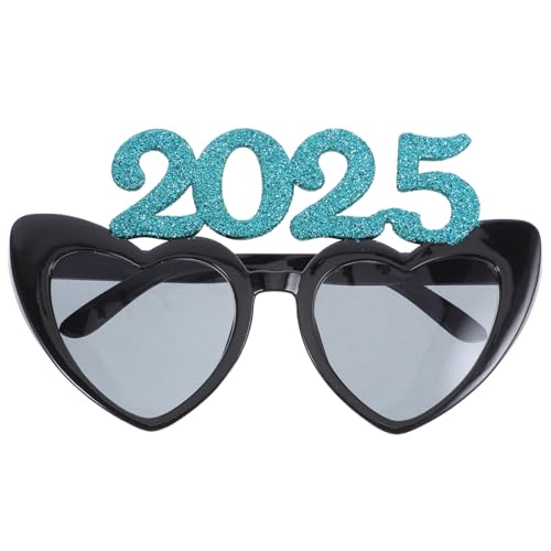 Warmhm 2025 Party Herz Brille Kunststoff 2025 Nummer Brille Für 2025 Abschluss Motto Party Foto Requisiten (Blau) von Warmhm