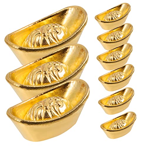 Warmhm 20st Glücksgeld-Desktop-Ornament Goldfarbener Barren Dekorative Barrenverzierung Tischdekoration Barren Ornamente Mini-Tisch Barren Dekoration Büro Golden Zinklegierung von Warmhm