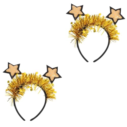 Warmhm 2St Pentagramm-Stirnband Weihnachts-Haarschmuck neues jahr haarband Kinder Haarreifen Party Haarreifen herz haarreif Stern-Stirnband glänzende Sternhaarreifen Strasssteine von Warmhm