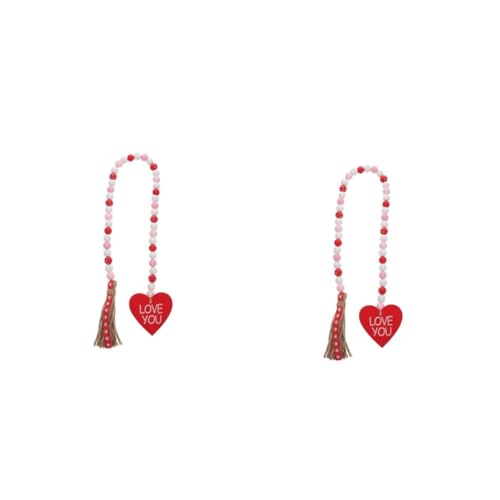 Warmhm 2St Valentinstag-Anhänger Cute Decor wandverkleidung hohzeitdeko für freundinen Home Decor Pastell Dekorationen Schmuck für den Valentinstag Valentinstag- Hanfseil von Warmhm