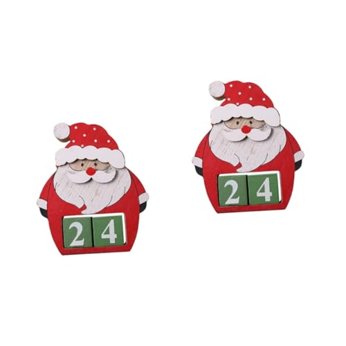 Warmhm 2St Weihnachtskalender Weihnachten Adventskalender Wiederverwendbarer Adventskalender büro dekoration office decoration Weihnachtsdekorationen Tischkalender aus Holz Hölzern von Warmhm