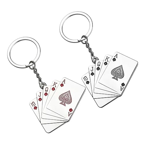 Warmhm 2er Set Pokerkarten Schlüsselanhänger Aus Kreative Spielkarten Pendants Für Taschen Schlüsselbund Und + von Warmhm