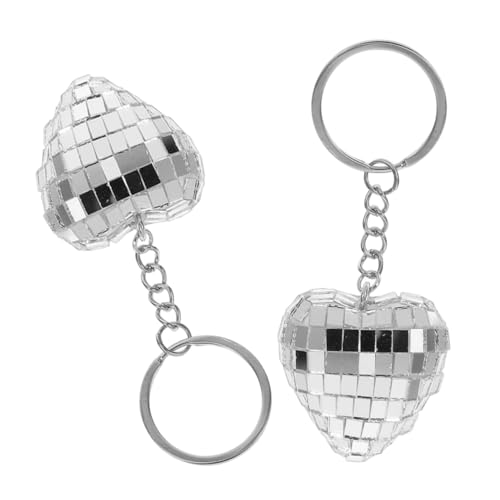 Warmhm 2st Disco-schlüsselanhänger Discokugel-schlüsselanhänger Disco-kugel-becher Mini-disco-kugel Für Den Spind Discokugel-spinner Kleine Discokugeln Disco-charme Glas Silver von Warmhm