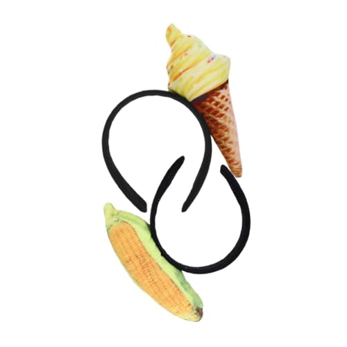 Warmhm 2st Eis-stirnband Gemüsehut Maishut Pfeffer Stirnband Seltsamer Hut Kopfschmuck Für Mädchen Süßigkeiten-stirnband Eistüte-kostüm Für Erwachsene Candy Corn Stirnband Kegelhut Stoff von Warmhm