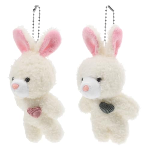 Warmhm 2st Errötendes Häschen Hase Plüsch Hase Gastgeschenke Süße Plüschtiere Kind Tasche Charme Kaninchen Mini Anhänger Ausgestopft Hasenparty Kleiner Plüschhase Kleiner Stoffhase von Warmhm