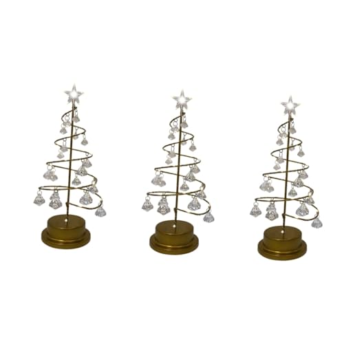 Warmhm 3 Stk LED Weihnachts baum beleuchtung Lampe Weihnachtsbaum aus Kristall LED- weihnachtsdeko christmas decorations Diamant- Weihnachten schmücken leichter Baum Nachtlicht von Warmhm