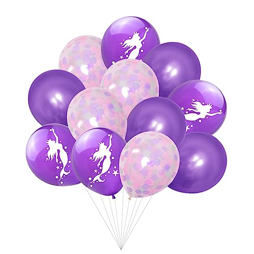 Warmhm 32 Stück Mädchen Prinzessin Geburtstag Meerjungfrau Ballon Set Luftballons Geburtstagszubehör Partyzubehör von Warmhm