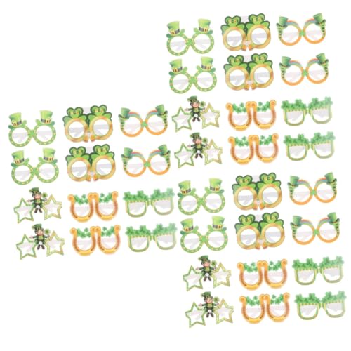 Warmhm 36 Stk Irische Papiergläser St Patrick Brille St. Patricks Day Brille Pattys Tag Kleeblatt-sonnenbrille Patrick Day Partyverzierung Glücksbrille Patrick Partygeschenke Grüne Brille von Warmhm