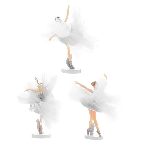 Warmhm 3Sätze Ballerina Mädchen Cupcake Topper Weiße Tüllrock Kuchendekoration Für Geburtstagsfeiern Hochzeiten Und Besondere Anlässe Süßes Ballerina Kuchen Ornament von Warmhm