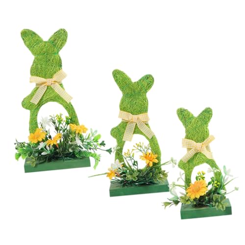 Warmhm 3St Osterei-Hasen-Verzierung Ostern mitgebsel Easter Osterfest Osterdeko-Set eierfarben Ostern Schmuckstücke Osterhase jo Ostertischdeko aus Holz Ostern Holztischdekoration Plastik von Warmhm