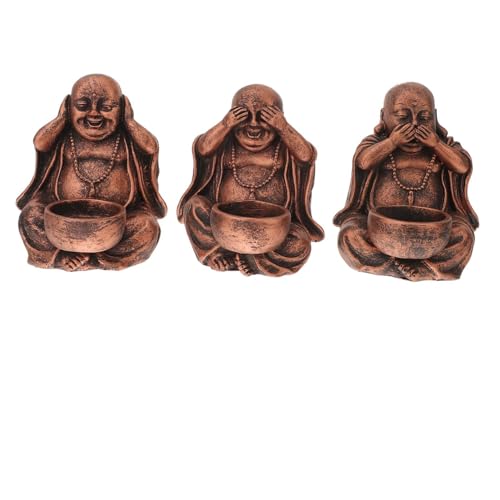 Warmhm 3st Buddha Statue Kerzenhalter Brenner Kerzenwachs Kerzenschmuck Figur Blumentopf-Ornamente Skulptur Kerzenständer Kerzenhalter Elefanten- -Statue Statue Dekorationen Harz von Warmhm