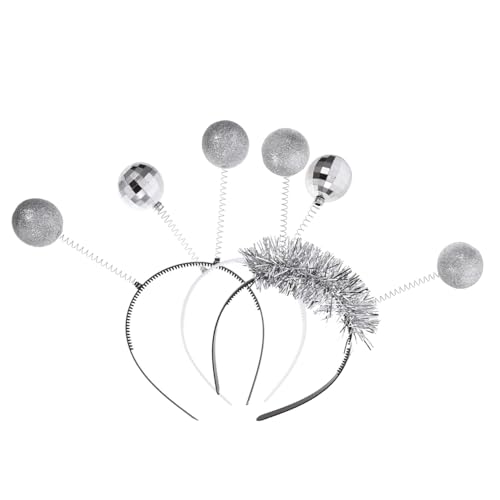 Warmhm 3st Disco Ball Stirnband Alien-kostüm Für Erwachsene Alien-stirnband Für Erwachsene Geburtstagsparty-stirnband Halloween-stirnbänder Für Frauen Alien Boppers Stirnband Silver Eisen von Warmhm