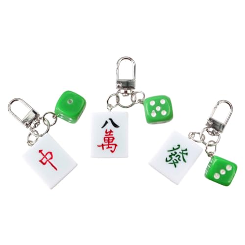 Warmhm 3st Mahjong-schlüsselanhänger Gold Schlüsselring-clip Ringe Schlüsselbund Plüschspielzeug Mahjong-tisch Kette Autoschlüsselverzierung Mahjong-anhänger Taschenanhänger Harz von Warmhm