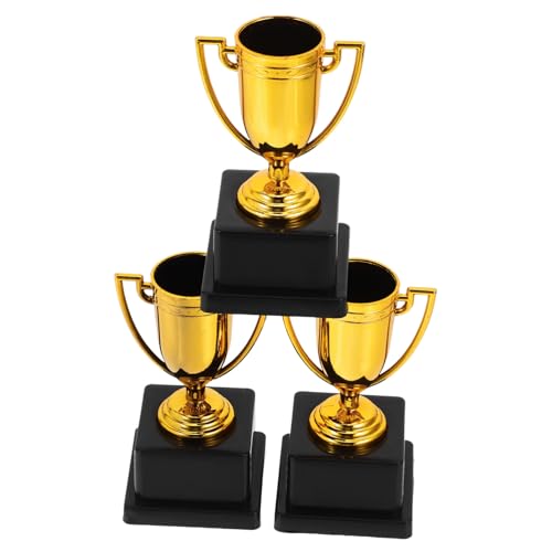 Warmhm 3st Trophäe Kleine Pokale Mini-Award-cupsr Sportpokal Für Kinder Siegerpokal Mini-preispokale Schulfestpreis Für Den Kostümwettbewerb Golden Plastik Wiederverwendbar von Warmhm