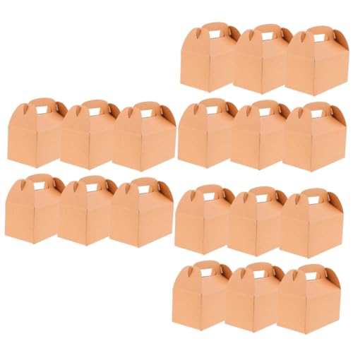 Warmhm 4 Sätze Geschenkbox Boxen Mit Deckel Zinn Dekorbehälter Verpackung Snacks Kuchen Aufbewahrungsdosen Kuchenbrett Süßigkeiten Cupcake-boxen Papier Light Brown 6 Stück * 4 von Warmhm