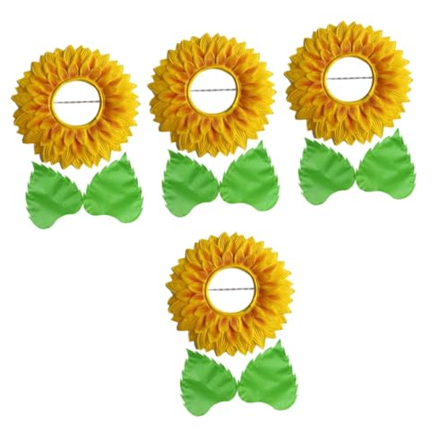 Warmhm 4 Sets Sonnenkopfschmuck Kleidung Tiara Kostüm Kopfbedeckung Das Outfit Sonnenblume Halloween Hut Partyzubehör Lustige Hüte Für Partyhut Party Requisite Seidentuch von Warmhm