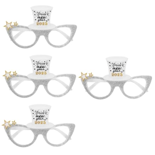 Warmhm 4 Stück 2025 Brille Abschlussfeier Brille Frohes Neues Jahr Brille 2025 Neuartige Brillen Fotokabinen-requisiten Für Das Neue Jahr 2025 Glitzer-sonnenbrille Neuheitsbrille 2025 Stk von Warmhm