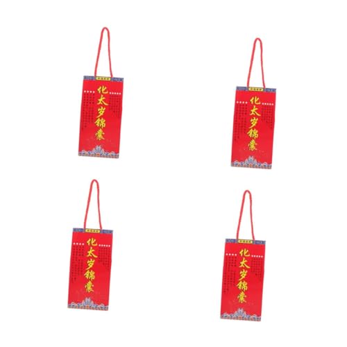 Warmhm 4 Stück 2025 Tai Sui-Tipps Buddhistischer Spiritueller Beutel Taisui-, Wohlhabende Tasche Glückliche Geldbeutel Goodie-Bag Zum Chinesischen Jahr Verheißungsvolle Karte Holz von Warmhm