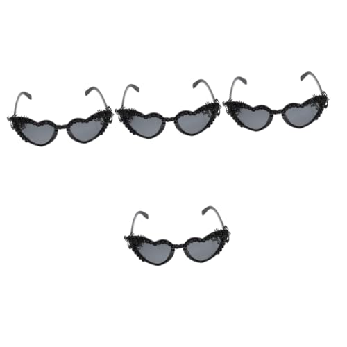 Warmhm 4 Stück Halloween-partybrille Halloween-cosplay-zubehör Halloween-brille Halloween-elemente Brillen Scherzbrille Rave-brille Sonnenbrille in Liebesform Kinderbrillen Plastik von Warmhm