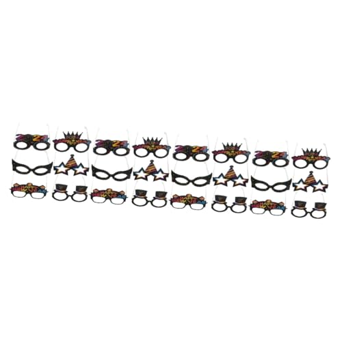 Warmhm 48 Stück 2024 Regenbogen Papiergläser Geburtstagsball Party Dekoration Requisiten 3D Brille Leuchtende Party Brille Frohes Neues Jahr Brille Silvester Party von Warmhm