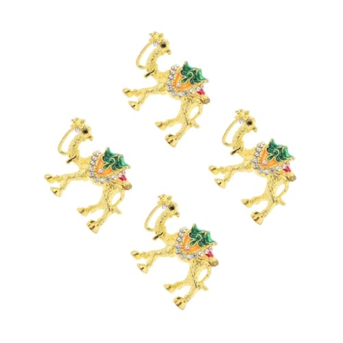 Warmhm 4er-box Kamel-schmuckkästchen Für Ohrringe Kamelfigur Ornament Tierschmuckhalter Halter Für Eheringe Schmuckschatullen Aufklappbar Zinklegierung Golden von Warmhm