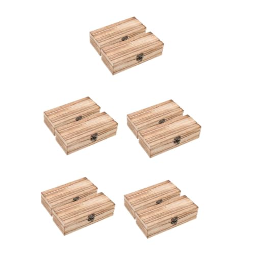 Warmhm 5 Sätze Aufbewahrungskiste Dekorative Aufbewahrung Tragbare Holzbox Kisten Mit Deckel Kleine Holzbox Kleideraufbewahrung Kommode Organizer Korb Hölzern 2 Stück * 5 von Warmhm