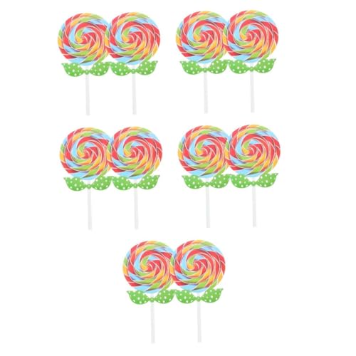 Warmhm 5 Sätze Lutscher-Foto Süßigkeiten Partytaschen Fruchtlutscher Für Kinderspielzeug Simulation Lollipop-Modell Gefälschtes Lollipop-Modell Kunststofffilz 2 Stück * 5 von Warmhm