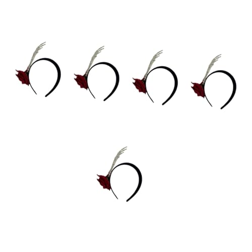 Warmhm 5 Stück Große Hand Knochen Hoop Stirnband Kopfbänder Haarband Halloween Haarreifen Rollenspielzubehör Cosplay Haarbänder Haarschmuck Kopfschmuck Requisiten Cosplay Prop Haarreifen von Warmhm