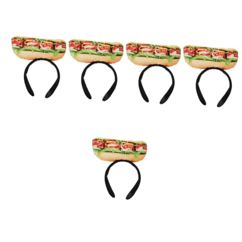 Warmhm 5 Stück Sandwich Stirnband Lebensmittel Kopfschmuck Künstlicher Sandwich Kopfschmuck Kostüm Stirnband Sandwich Süßes Stirnband Party Essen Stirnband Partygeschenke Essen von Warmhm