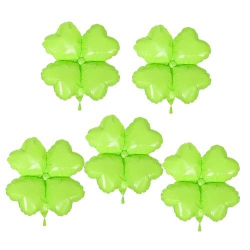 Warmhm 5 Stück Vierblättrige Ballons St Patrick'S Day Zubehör St Patrick'S Themenparty Dekorationszubehör St Patrick'S Day Stil Ballon St Patrick'S Party Ornament Pe Grün von Warmhm