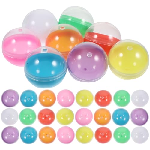 Warmhm 50 Stück Gashapon-Spielzeug Ostereierbällchen hohle Lotteriekugeln Überraschung leerer Ball Bier-Pong-Bälle Kapsel Gacha-Ball Dekorationen Kugel ziehen Kind pp von Warmhm