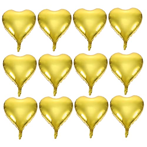 Warmhm 50 Stück Liebe Alufolienballon valentinstag luftballons Fruchtballons Ballons für Ballontiere hochzeitsdeko wand polsterung Hochzeitsballons Festivalballons Aluminiumfolie Golden von Warmhm