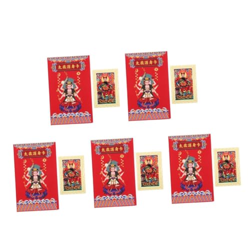 Warmhm 5St Tai Sui Gold Card glücksbringer Glücksamulette kaufen große glückverheißende Amulette Feng Shui Amulettkarte Chinesische Amulettkarten chinesische Taisui-Karte Papier von Warmhm