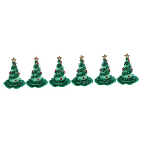 Warmhm 6 Stk Weihnachtsbaummütze die weihnachtshütte christmas tree hat Leistung Weihnachtsbaumkostüm Hüte weihnachtsdeko Weihnachtskopfschmuck Hut in Baumform Blitz Partyhut Kleidung von Warmhm